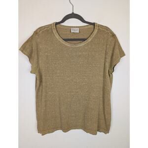 WRAP London Top T Shirt Hemp Cotton Lagenlook Boho Minimalist Green Size 12